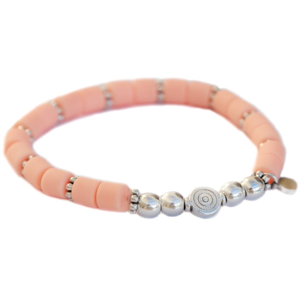 Armband dolce peach zilver