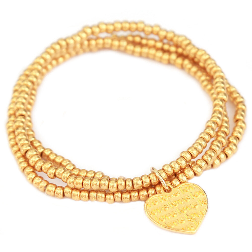 Bracelets set love gold