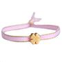 Armband goldenes Kleeblatt in Pink