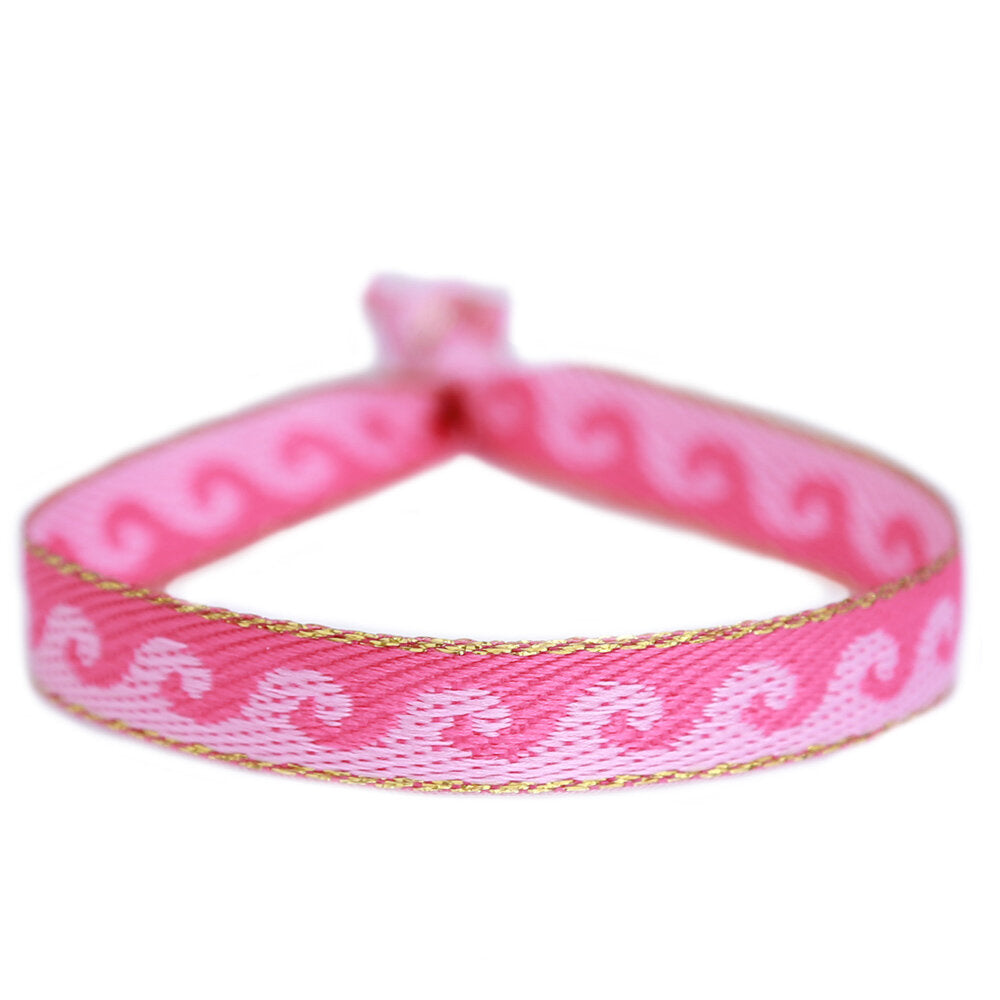 Gewebtes Armband mit rosa Wellen