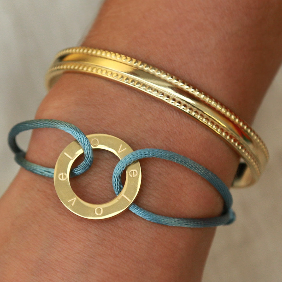 Armband Kreis Liebe Delphin blau