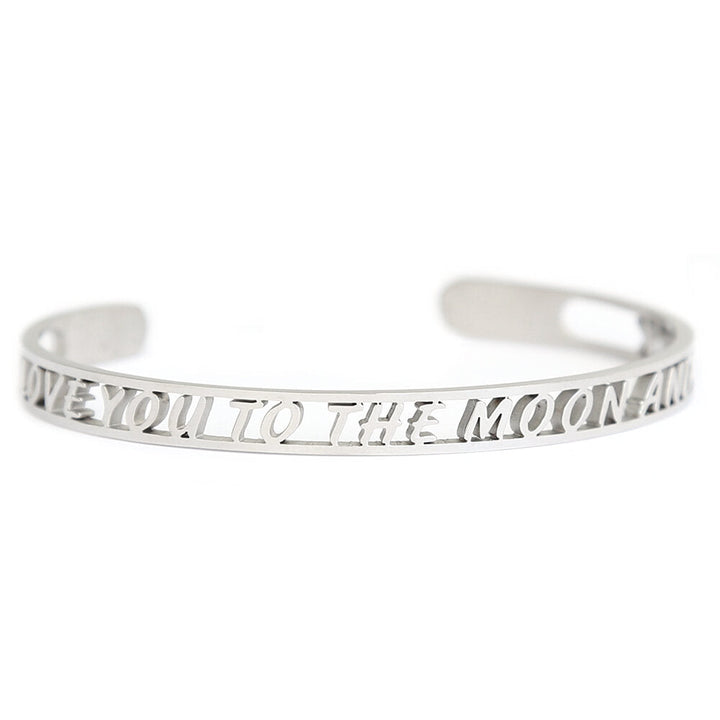 Armband „Ich liebe dich bis zum Mond und zurück“.