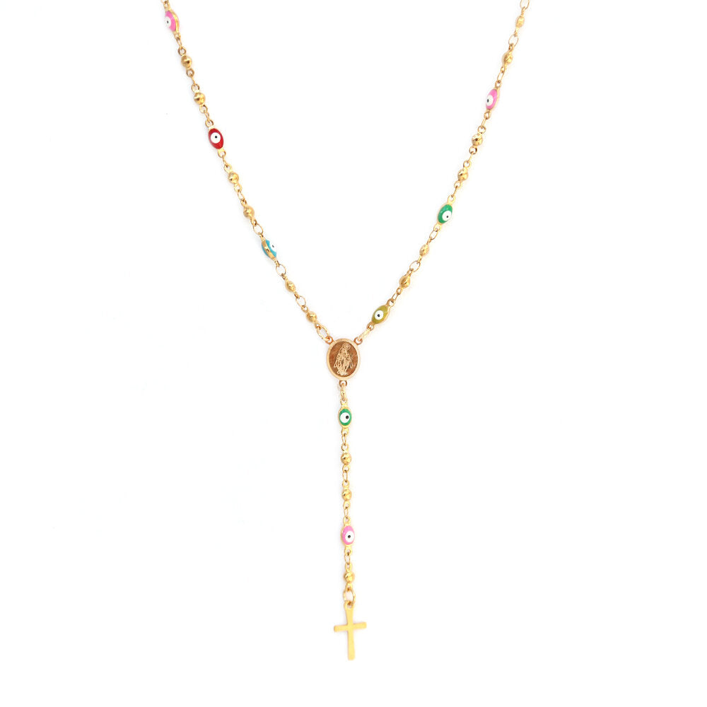 Gold necklace rosary faith