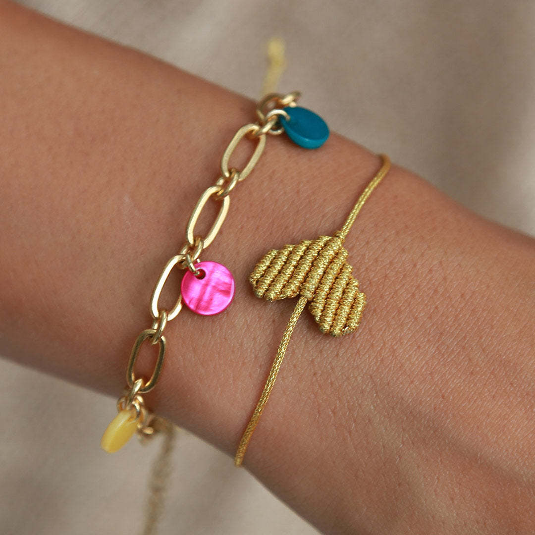 Armband groot hart goud