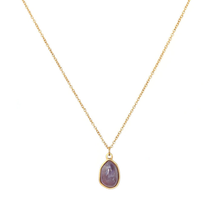 Gold necklace gemstone amethyst