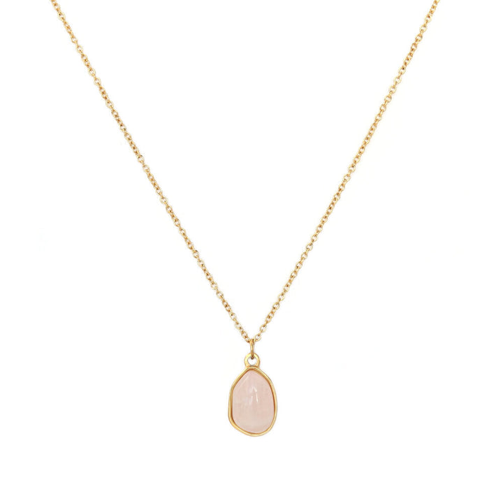 Gouden ketting rose quartz