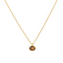 Gold necklace gemstone little jade