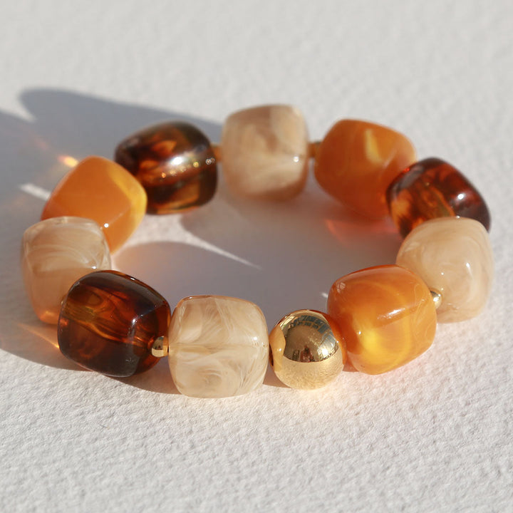 bracelet cube boule dorée