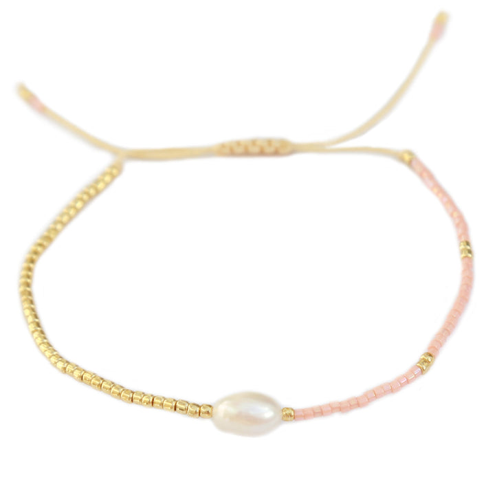 Bracelet miyuki pearl rose