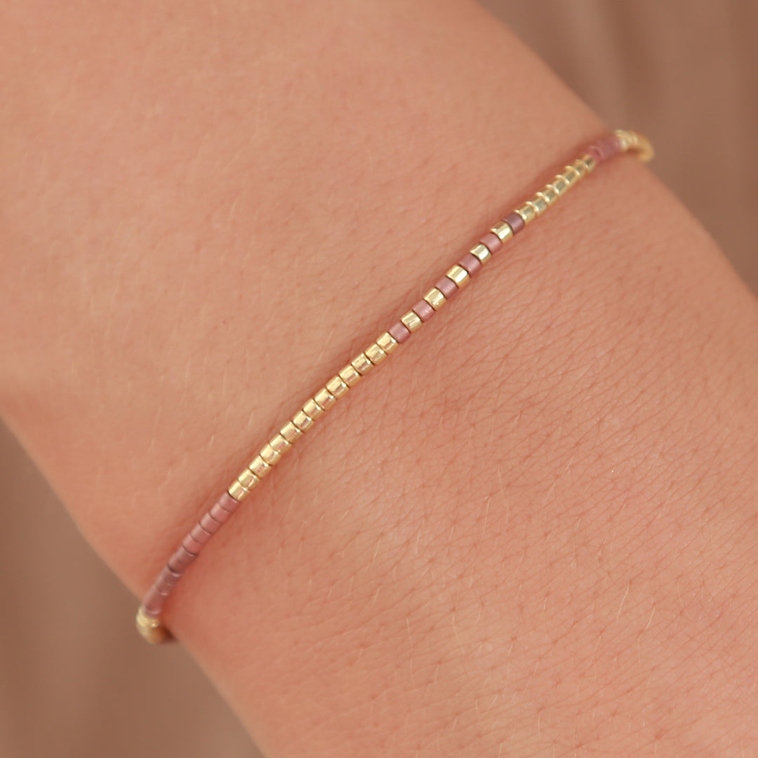 Miyuki-Armband Cognac-Gold