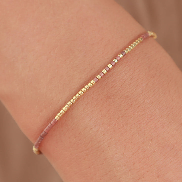 Miyuki-Armband Cognac-Gold