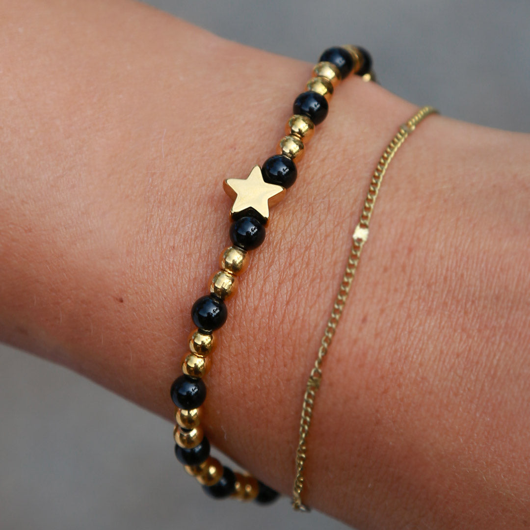 Bracelet Moraira étoile avec pierre noire