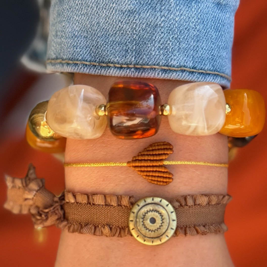 bracelet cube boule dorée