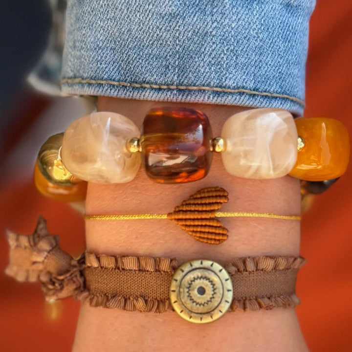 bracelet cube boule dorée