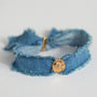 Armband denim wrap zilver