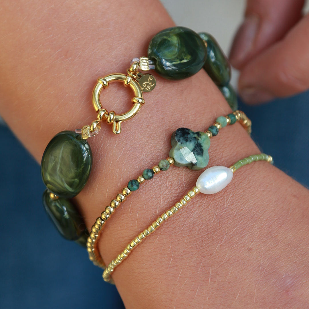 Bracelet miyuki pearl green
