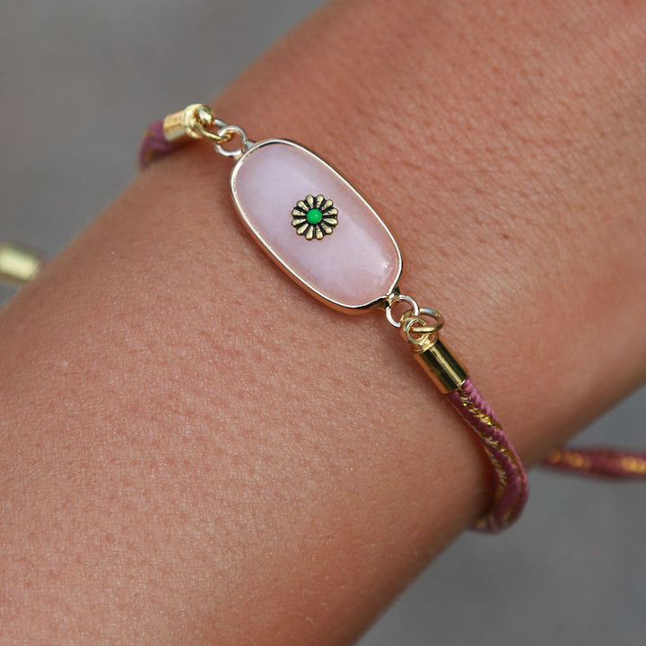 Bracelet bohème en pierre rose