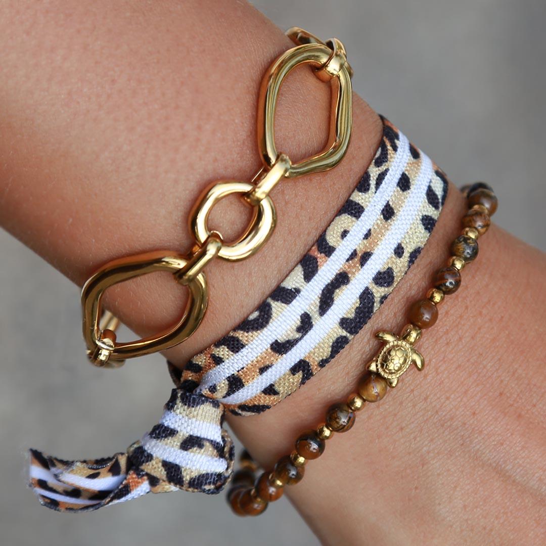 Bracelet en pierre précieuse tortue œil de tigre