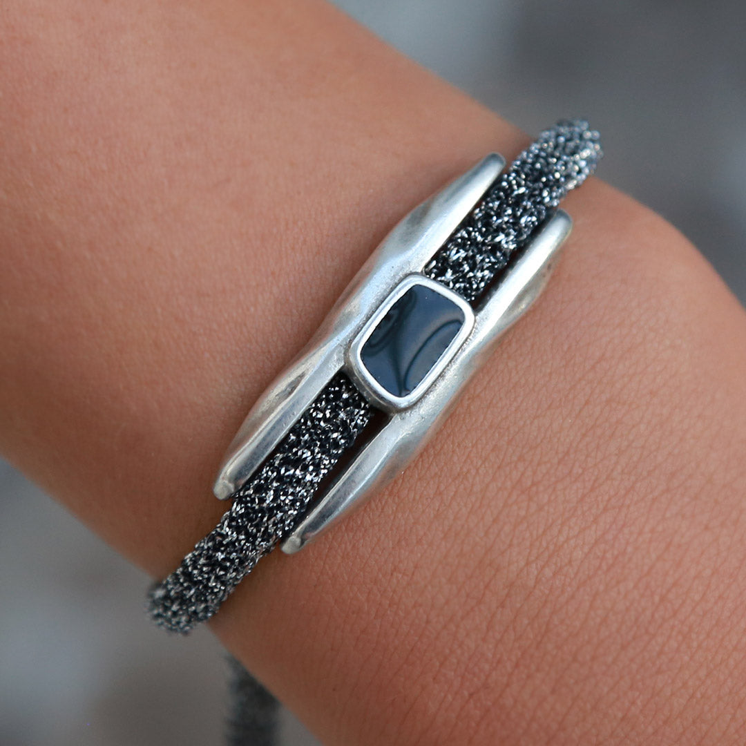 Armband frosty glitter silver