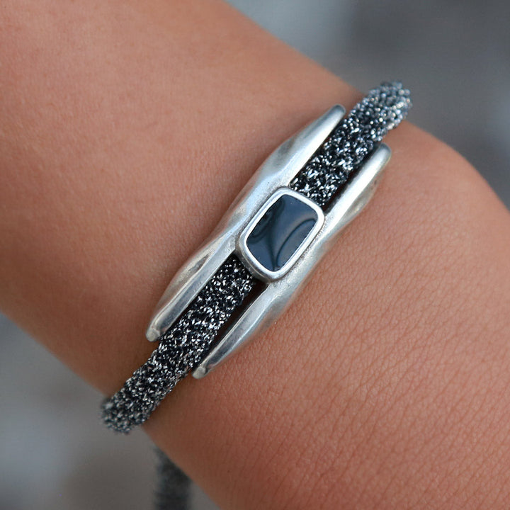 Armband frosty glitter silver