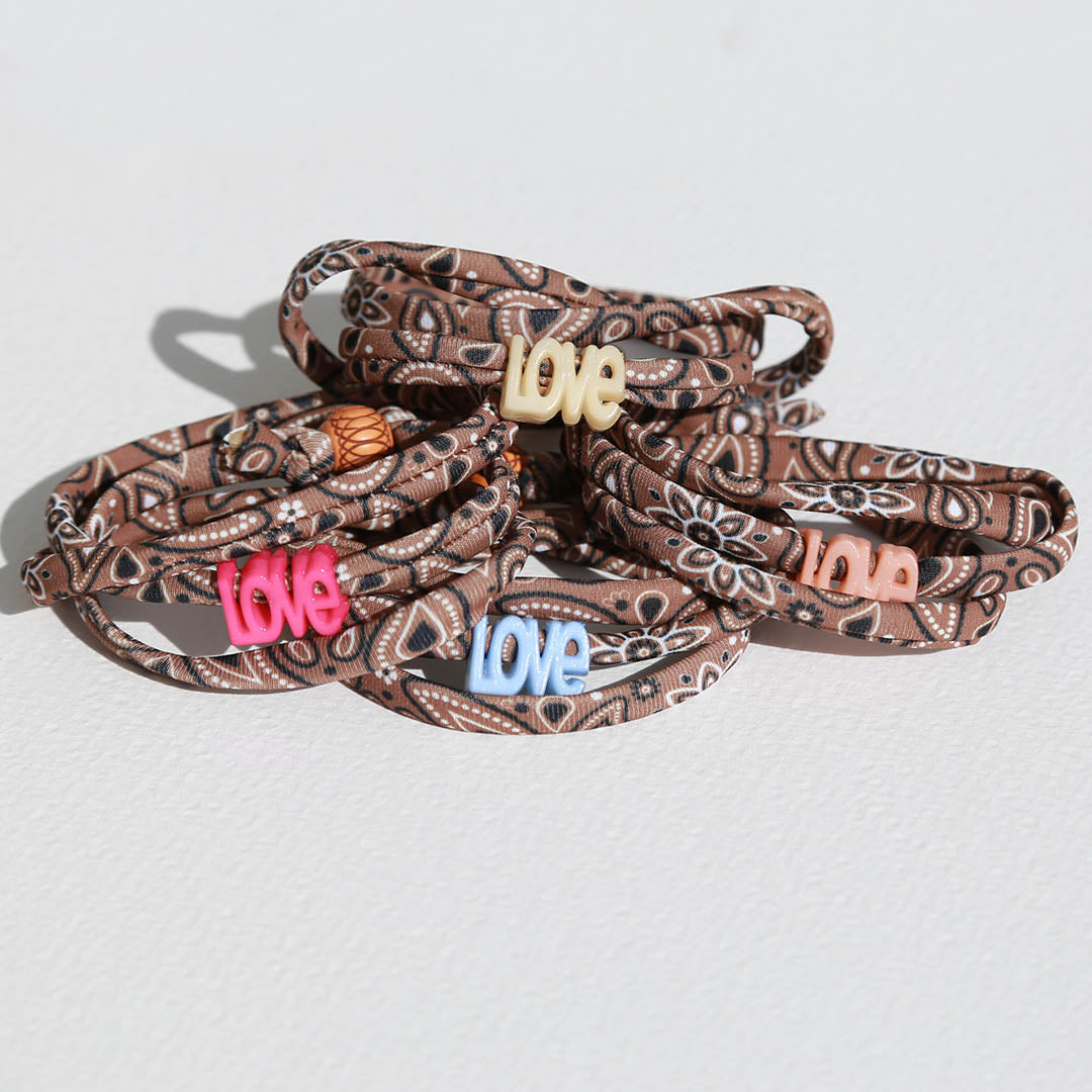 Lot de 22 bracelets bandana marron