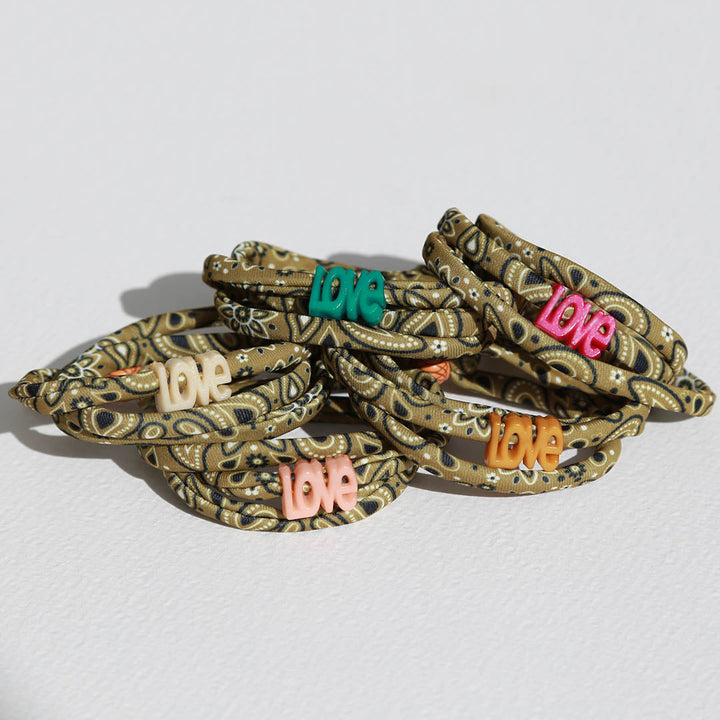 set van 22 olijf bandana armbanden