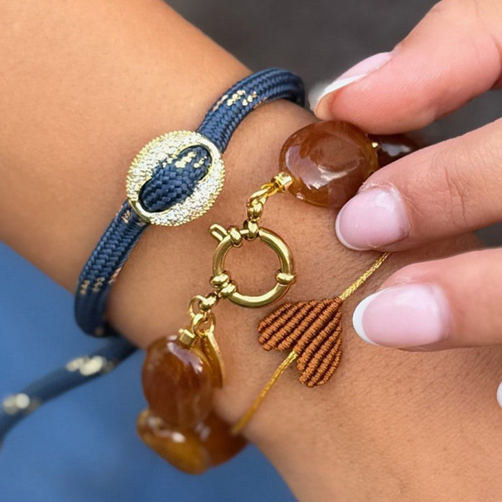 Armband bean diamant blauw