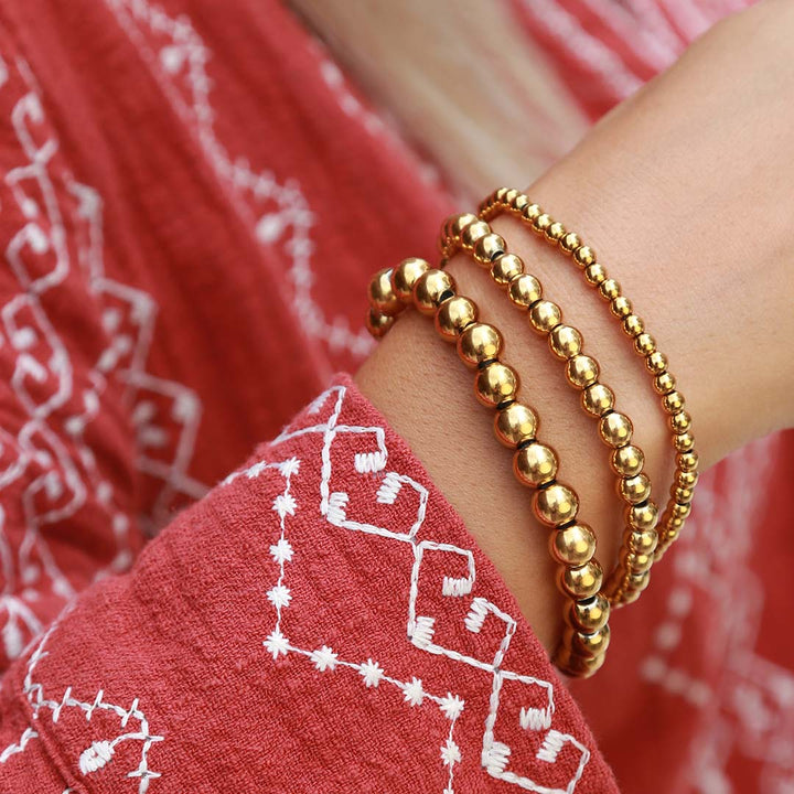 Armband gouden ballen medium