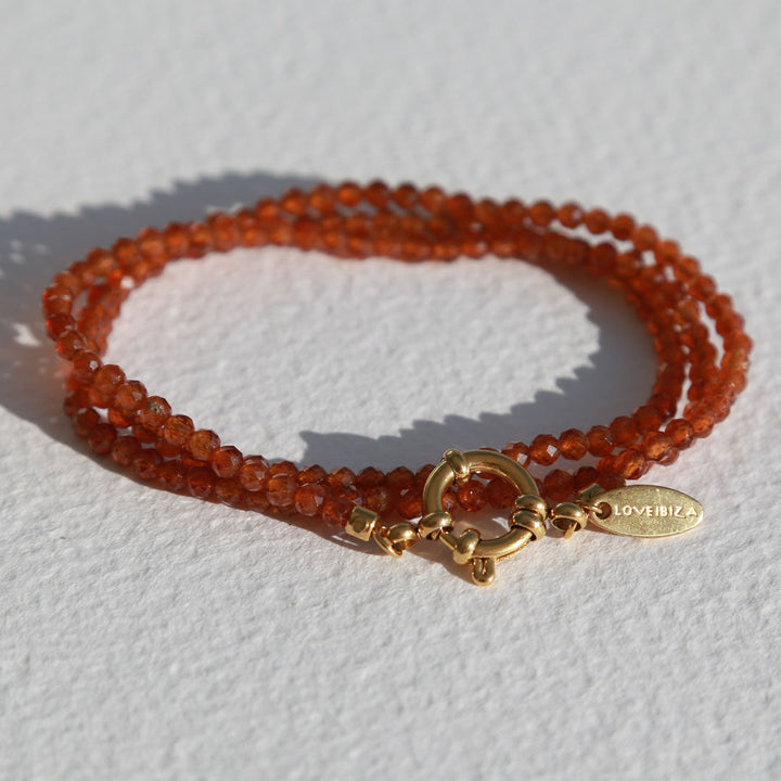 Armband facet wrap Orange Garnet
