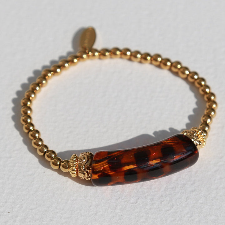 Bracelet fin penne léopard
