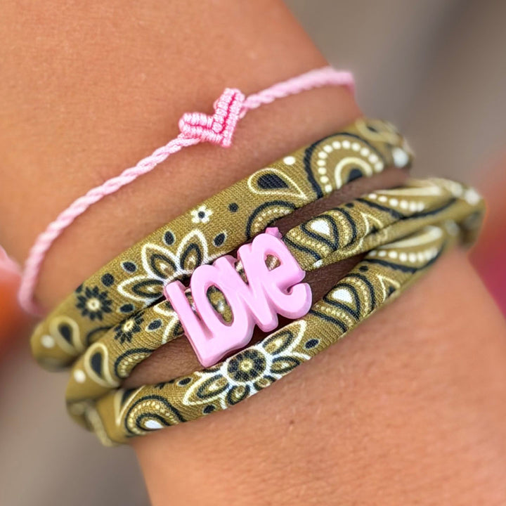set van 22 olijf bandana armbanden