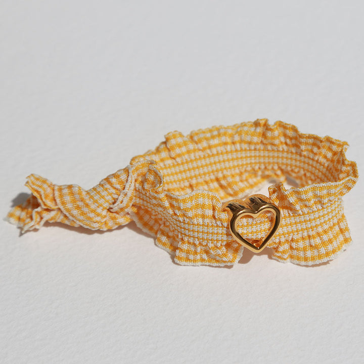 Armband heart ruffle geel
