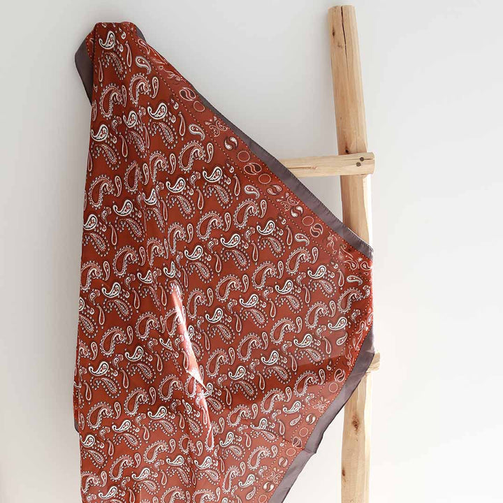 Brown paisley bandana scarf