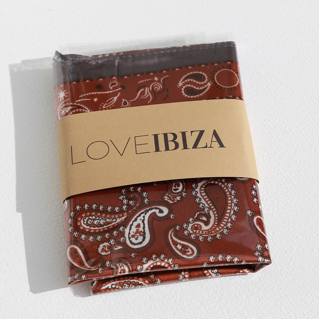Brown paisley bandana scarf