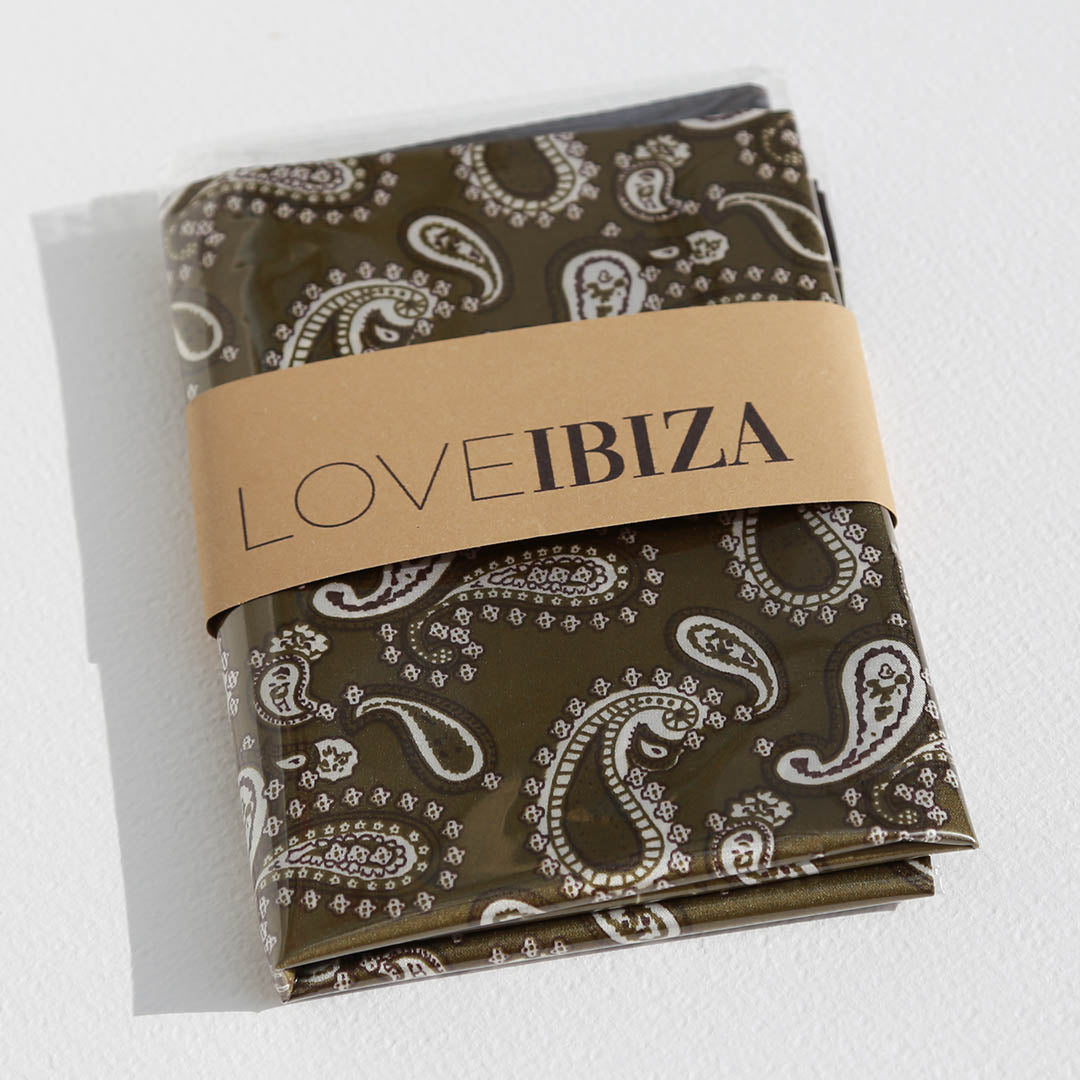 Bandana Schal mit olivgrünem Paisley-Muster