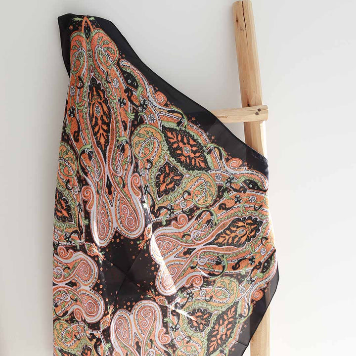 Bandana Schal schwarz orange Paisley
