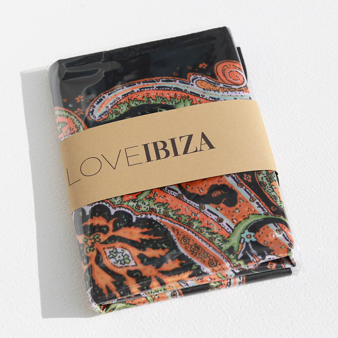 Bandana Schal schwarz orange Paisley
