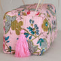 Blockprint toiletry bag Fez pink L