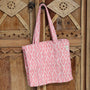 Blockprint schoudertas peach