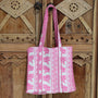 Blockprint schoudertas peach