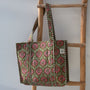 Blockprint shoulder bag Indian coral