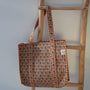 Blockprint shoulder bag Indian coral