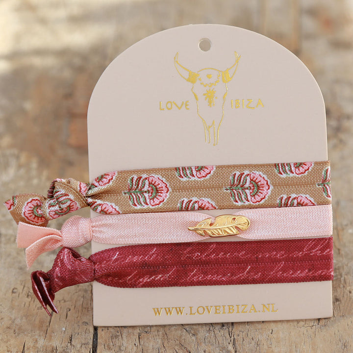 Ibiza elastic bands Boho feather