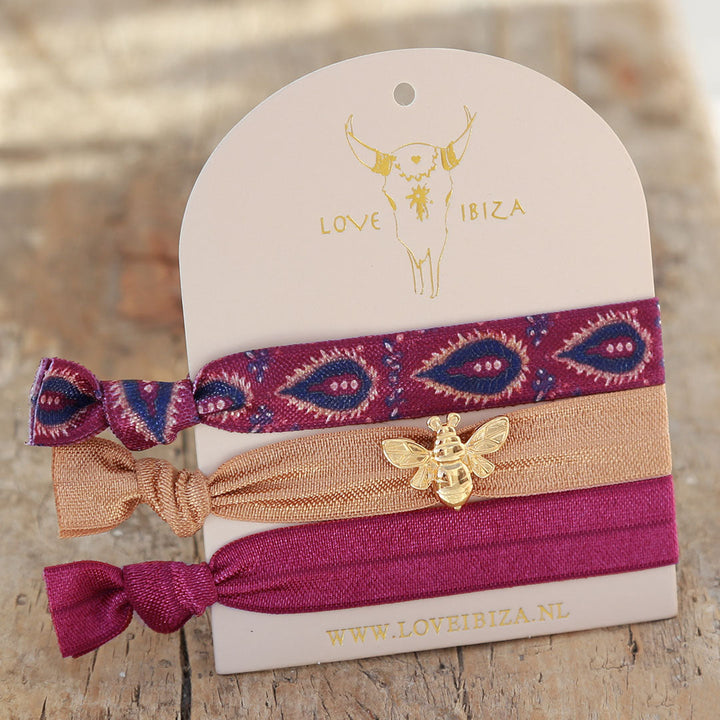 Ibiza elastic bands Burgundy bee