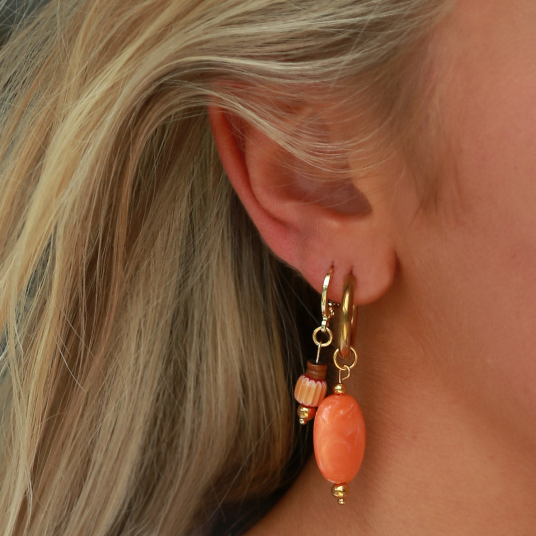 Gold earrings mystic soul brown