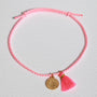 Enkelband Solea neon geel met muntje
