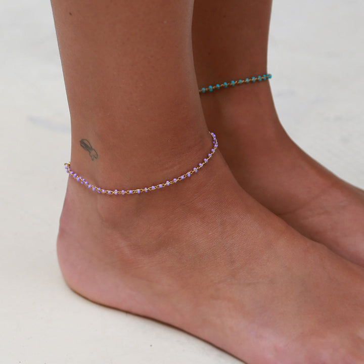 Enkelbandje chain lilac