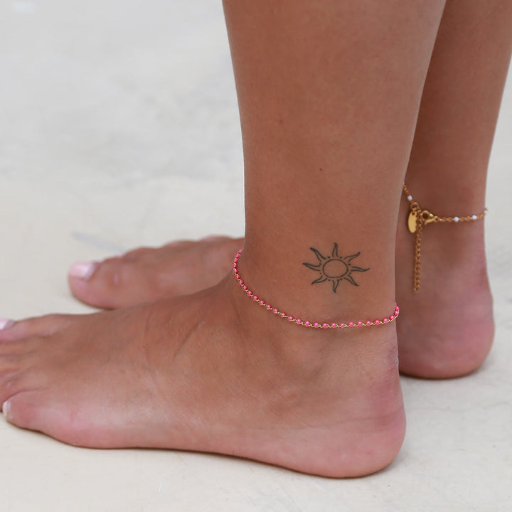 Enkelbandje chain pink