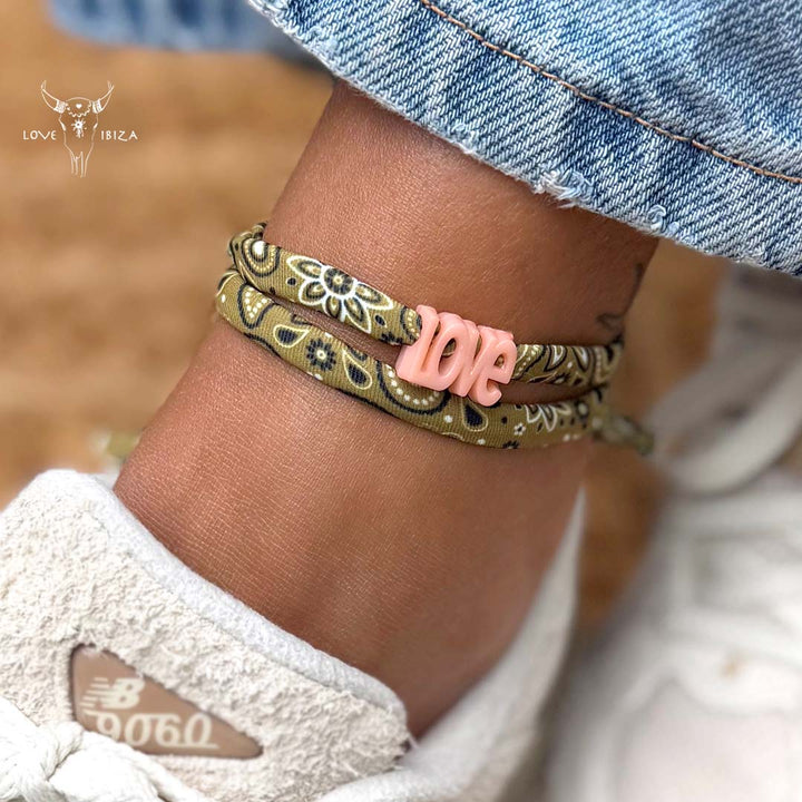 set van 22 olijf bandana armbanden