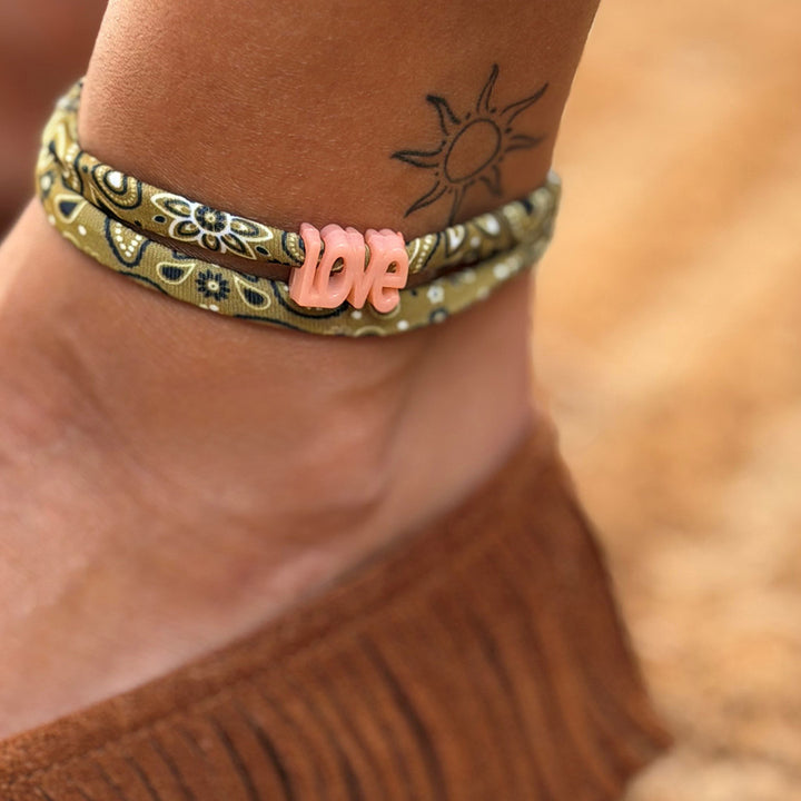 set van 22 olijf bandana armbanden